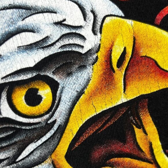 Rare Harley-Davidson Flaming Eagle T-Shirt Austin TX 90s R.K. Stratman USA Large - Picture 4 of 11